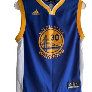 Adidas Curry #30 Golden State Blue and Yellow Warriors Jersey